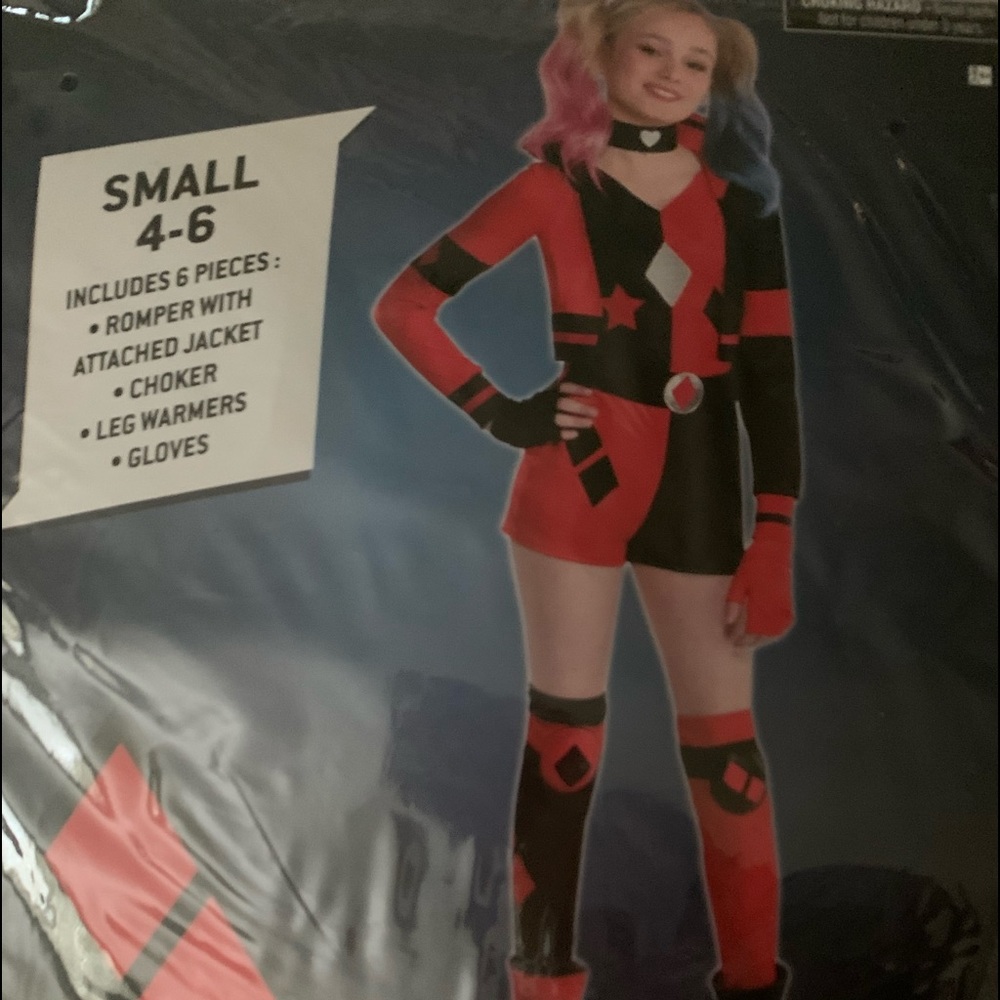 Girls Harley Quinn Size Small Costume